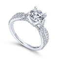 Gabriel & Co. 14k White Gold Contemporary Twisted Engagement Ring