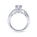 Gabriel & Co. 14k White Gold Contemporary Twisted Engagement Ring