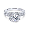 Gabriel & Co. 14k White Gold Contemporary Halo Engagement Ring