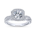 Gabriel & Co. 14k White Gold Contemporary Halo Engagement Ring