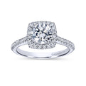 Gabriel & Co. 14k White Gold Contemporary Halo Engagement Ring