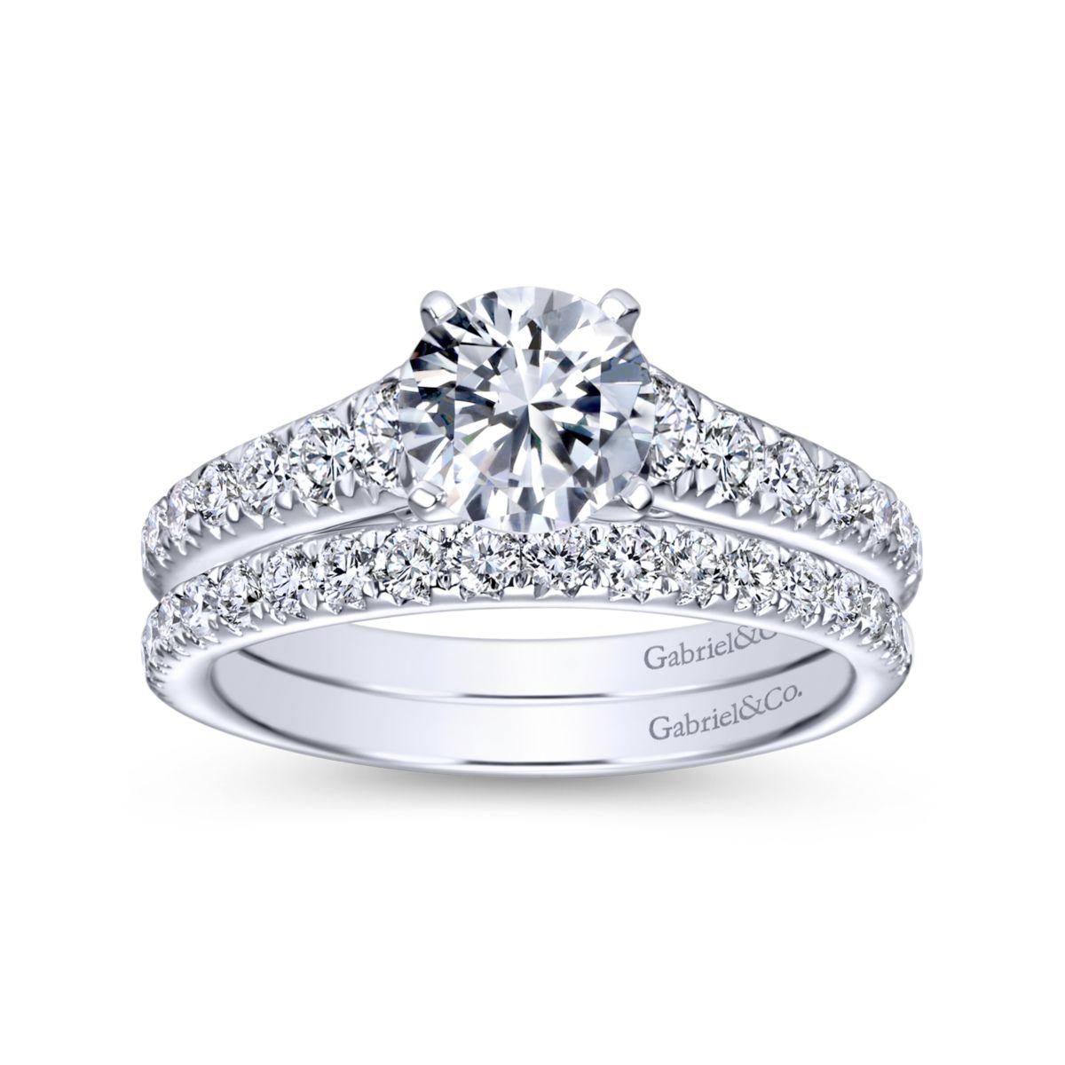 Gabriel & Co. 14k White Gold Contemporary Straight Engagement Ring