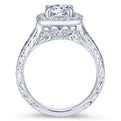 Gabriel & Co. 14k White Gold Victorian Halo Engagement Ring