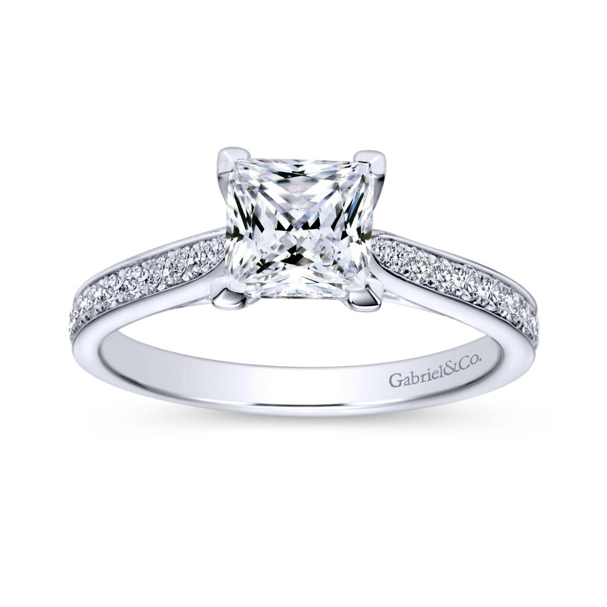 Gabriel & Co. 14k White Gold Contemporary Straight Engagement Ring