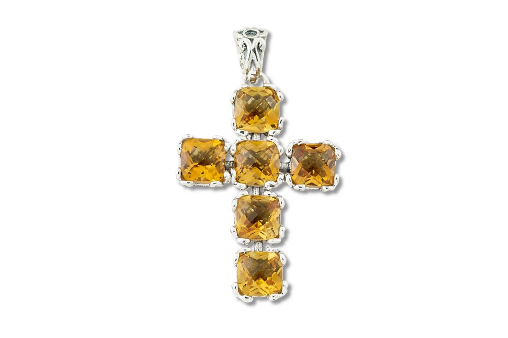 Glow Cross Pendant- Citrine