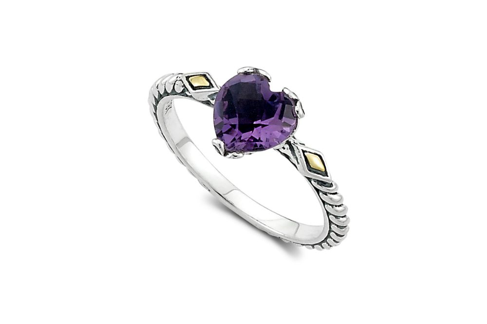 Glow Heart Ring- Amethyst