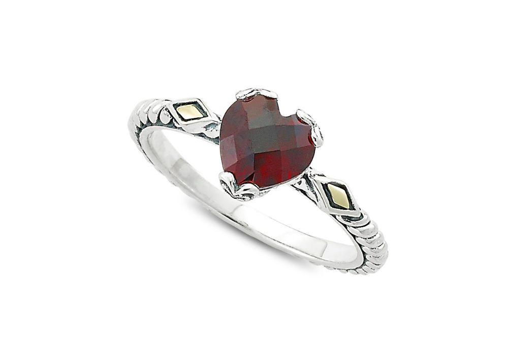 Glow Heart Ring- Garnet