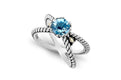 Glow "X" Ring- Blue Topaz