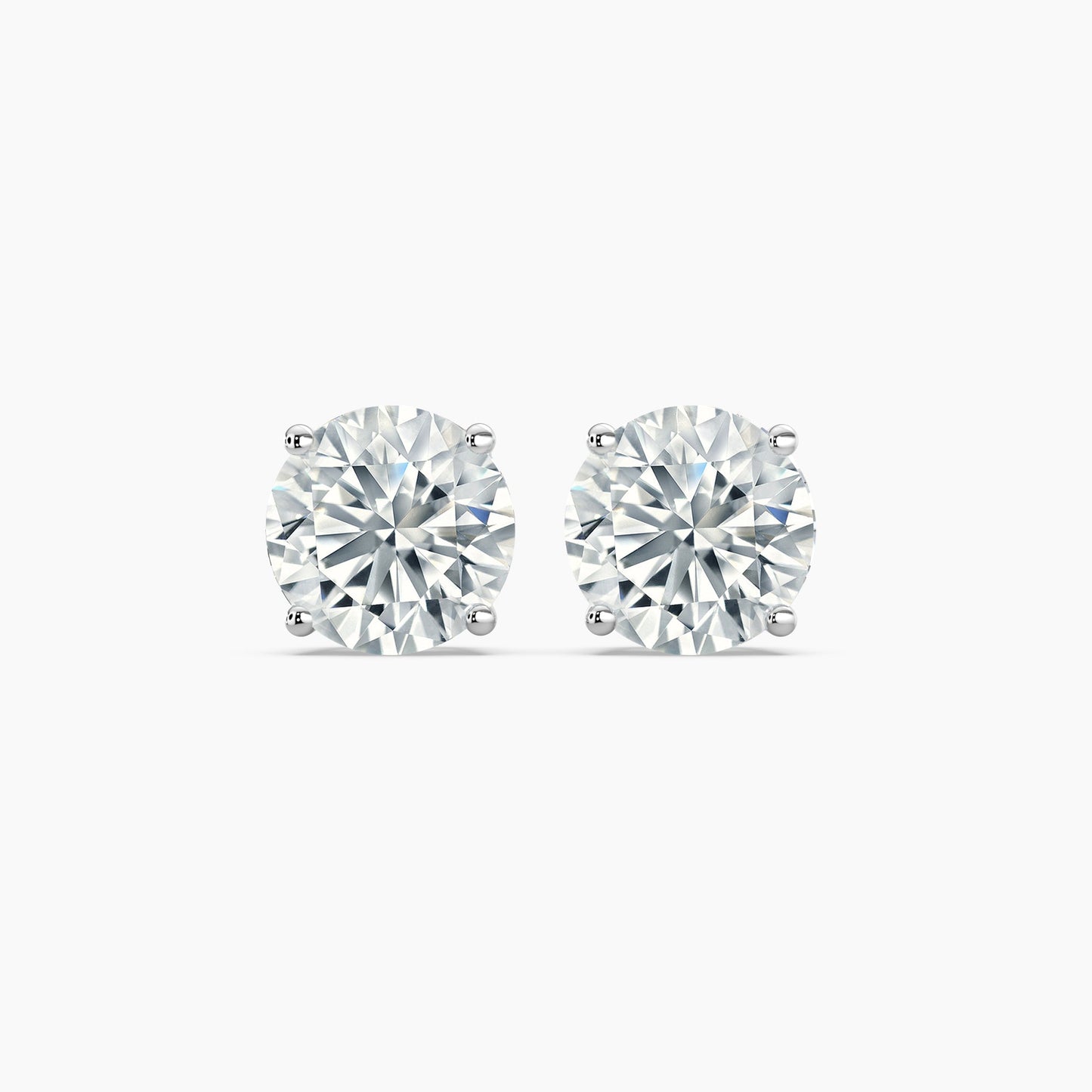 Round Cut Natural Diamond Stud Earrings 0.75 Ct