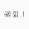 Round Cut Natural Diamond Stud Earrings 0.75 Ct