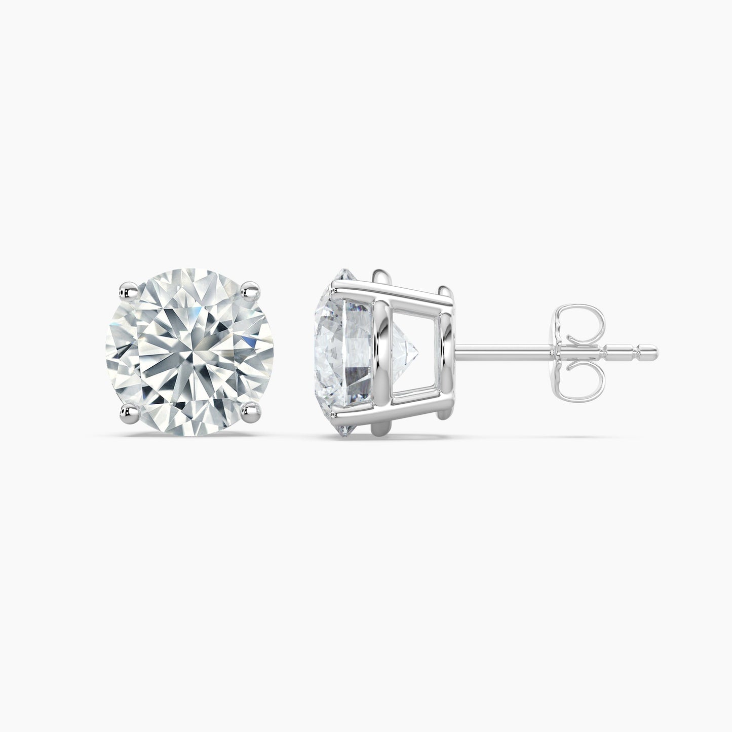 Round Cut Lab Grown Diamond Stud Earrings 3 Ct