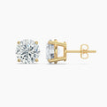 Round Cut Lab Grown Diamond Stud Earrings 2.5 Ct