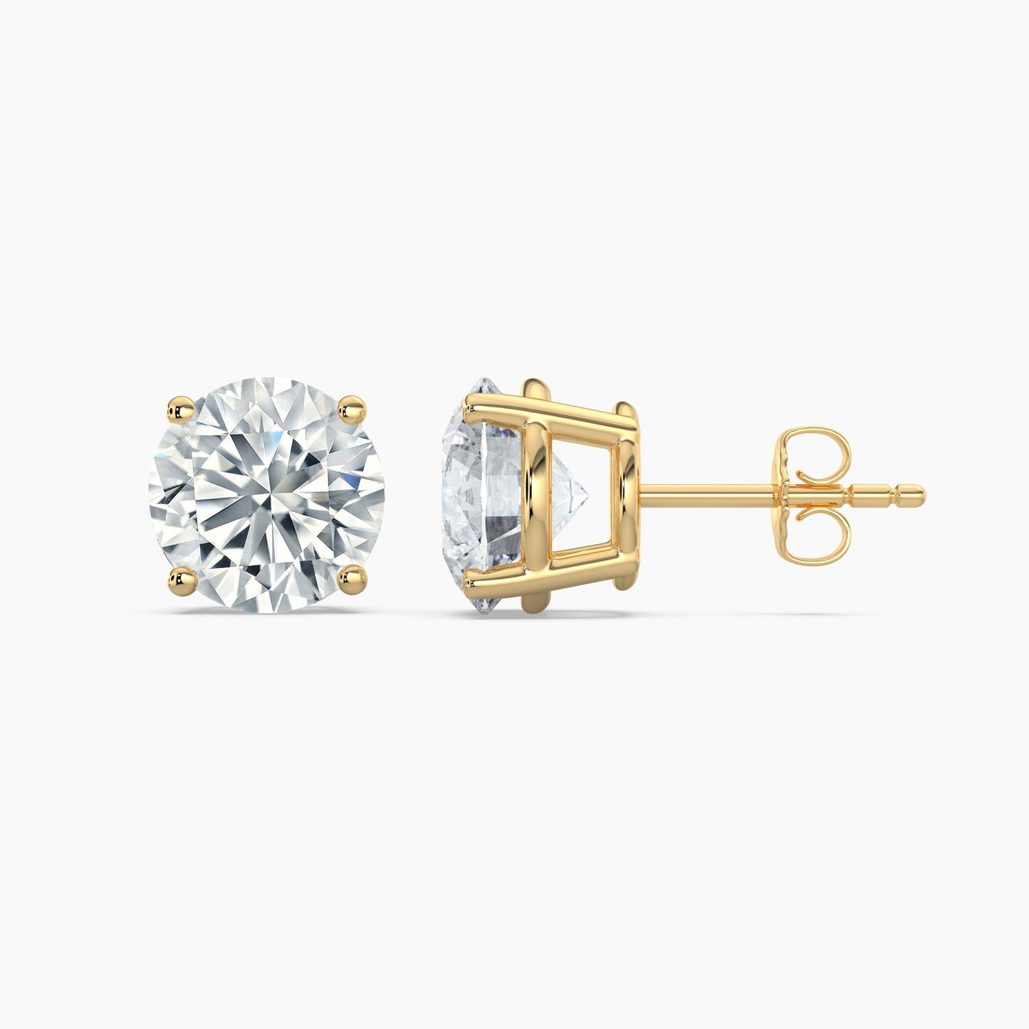 Round Cut Lab Grown Diamond Stud Earrings 2.5 Ct