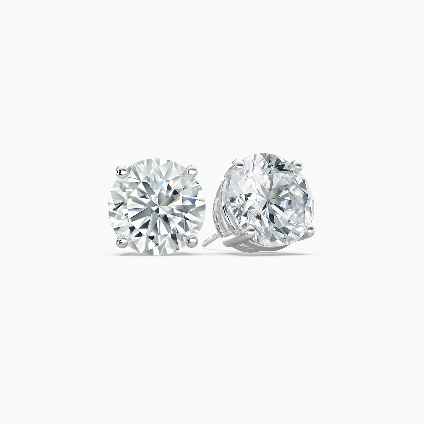 Round Cut Lab Grown Diamond Stud Earrings 2.5 Ct