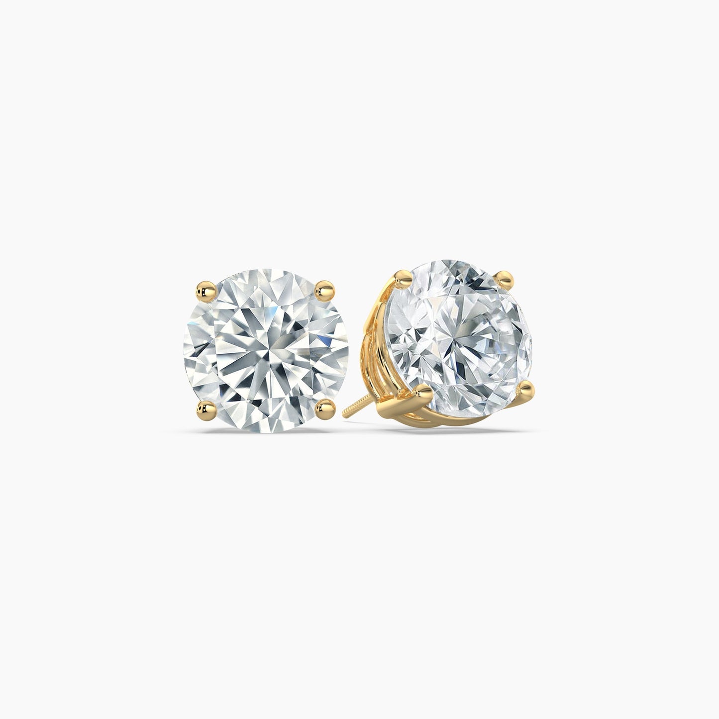 Round Cut Lab Grown Diamond Stud Earrings 2.5 Ct