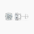 Round Cut Lab Grown Diamond Stud Earrings 2.5 Ct