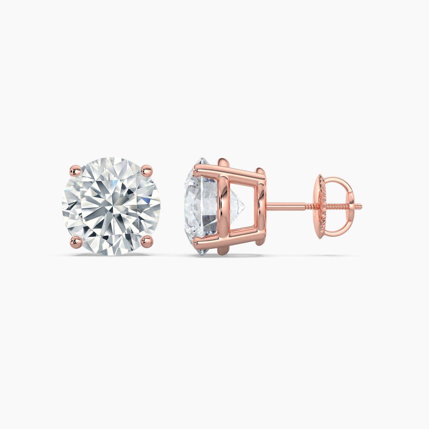 Round Cut Lab Grown Diamond Stud Earrings 0.5 Ct