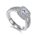 Gabriel & Co."Hillary" Halo Diamond Engagement Ring