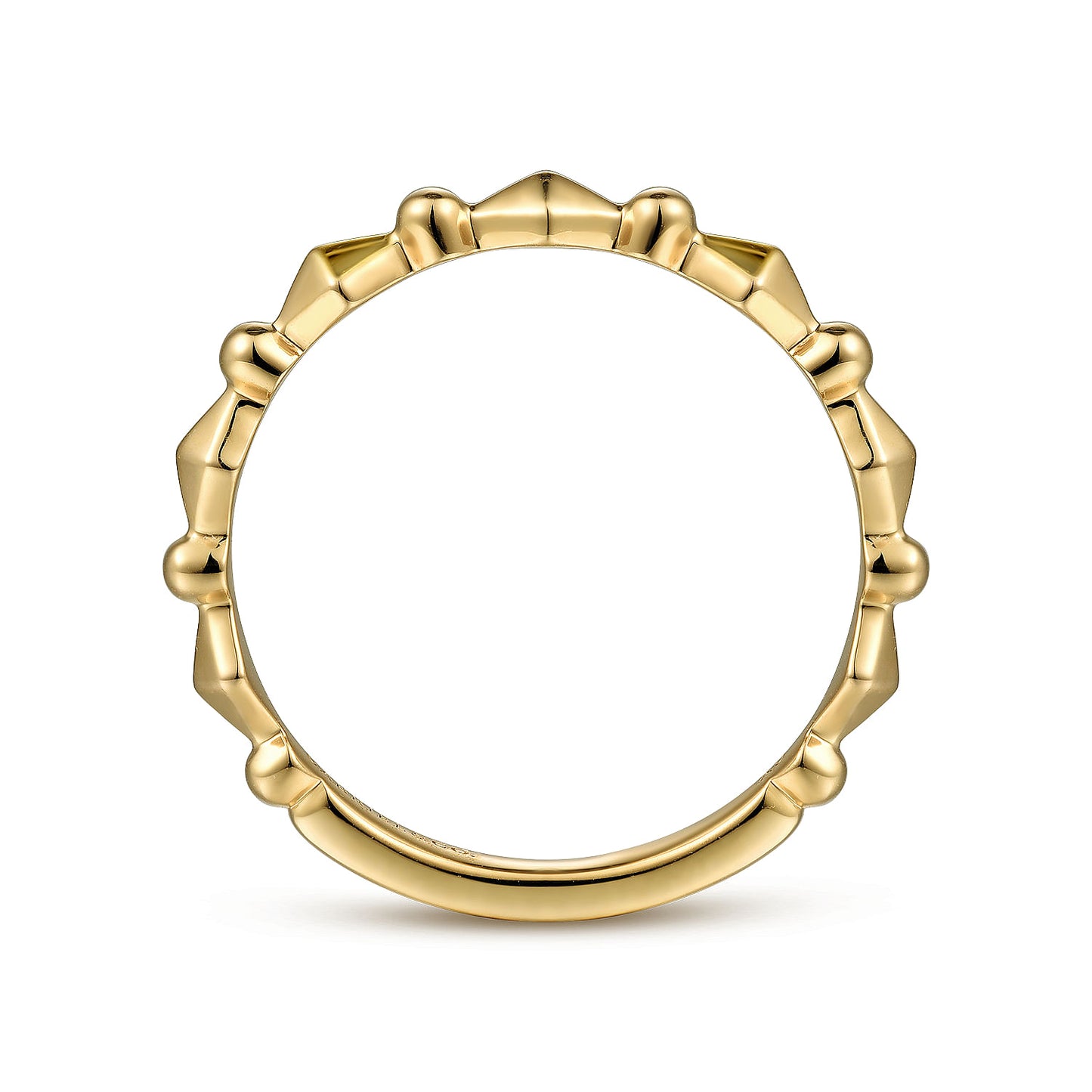 14K Yellow Gold Geometric Station Stackable Ring