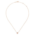 14K Rose Gold Round Morganite and Diamond Halo Pendant Necklace