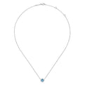 14K White Gold Swiss Blue Topaz Pendant Necklace