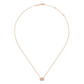 14K Rose Gold Oval Morganite and Diamond Halo Pendant Necklace