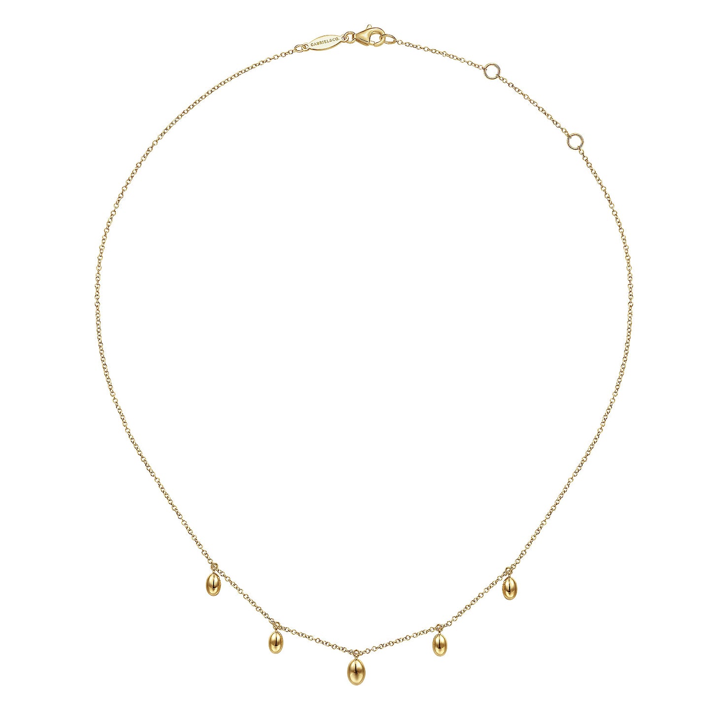 14K Yellow Gold Chain Necklace with Bujukan Bead Drops