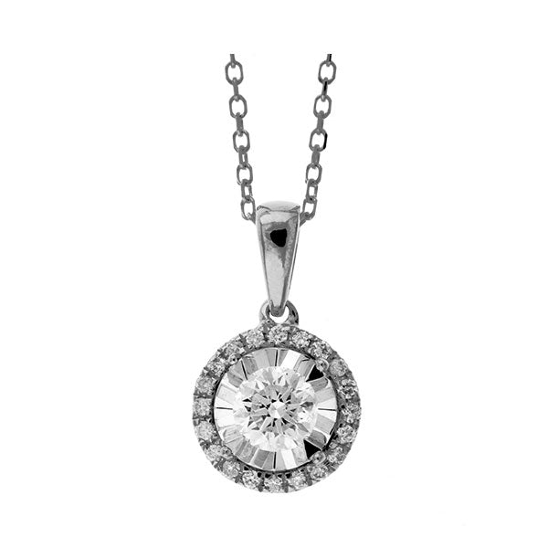 14Kt White Gold Diamond 1/3Ctw Pendant