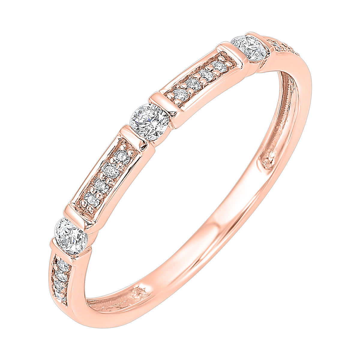 10Kt Rose Gold Diamond 1/6Ctw Ring