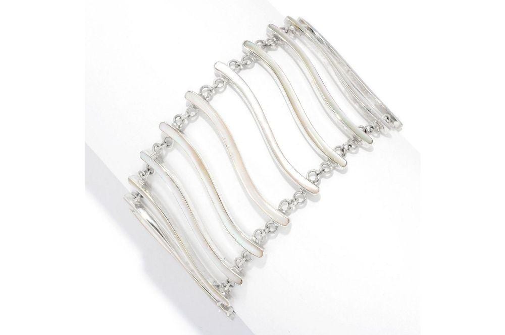 Sterling Staircase Bracelet- Mother Of Pearl