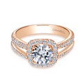 Gabriel & Co."Hillary" Halo Diamond Engagement Ring