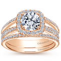 Gabriel & Co."Hillary" Halo Diamond Engagement Ring