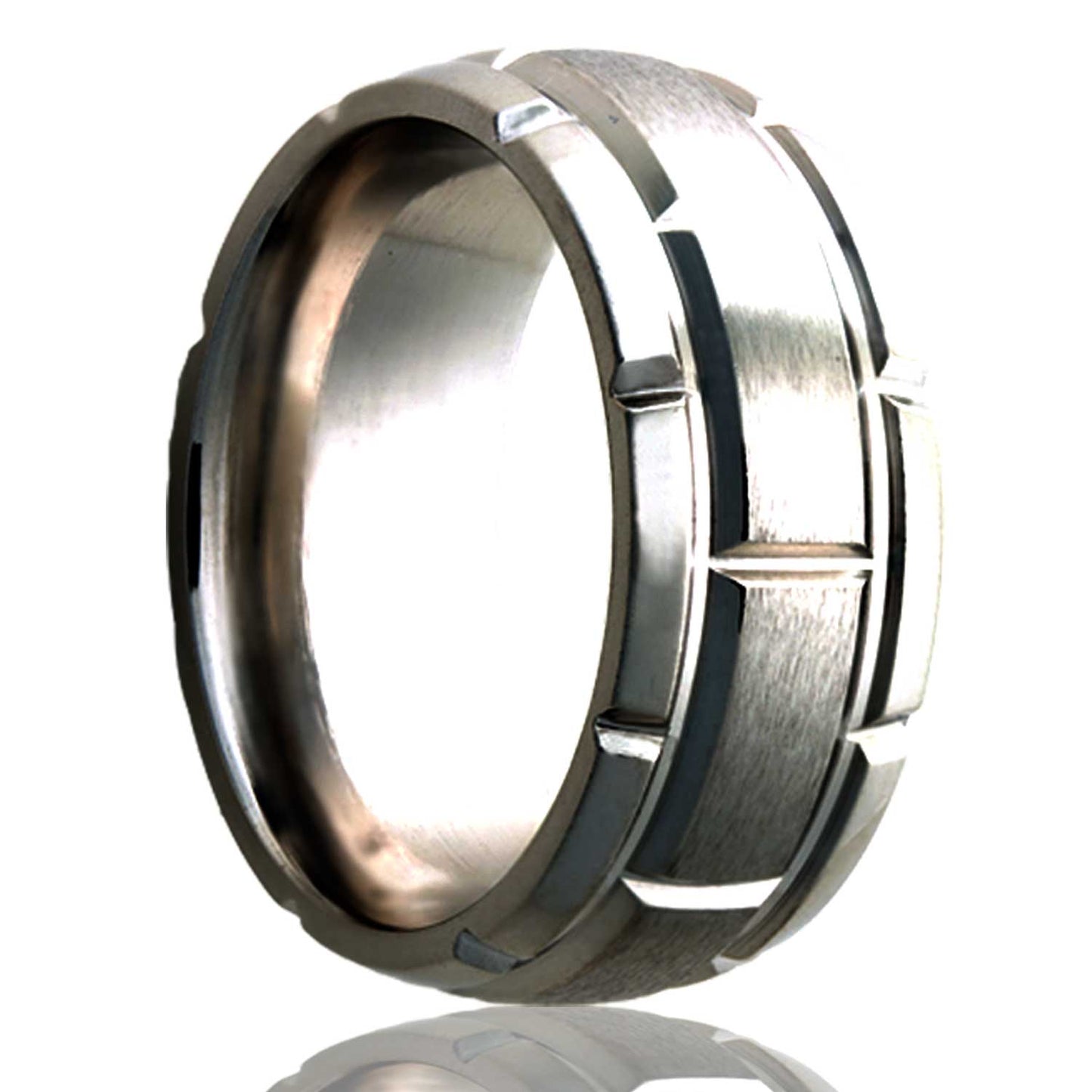 Tungsten Dome Polished Milled Pattern Ring - 2-3 Week Delivery