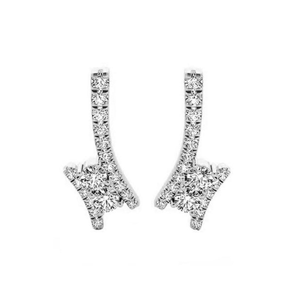 14Kt White Gold Diamond 5/8Ctw Earring