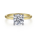 Gabriel & Co. "Evelina" 14K White-Yellow Gold Diamond Engagement Ring