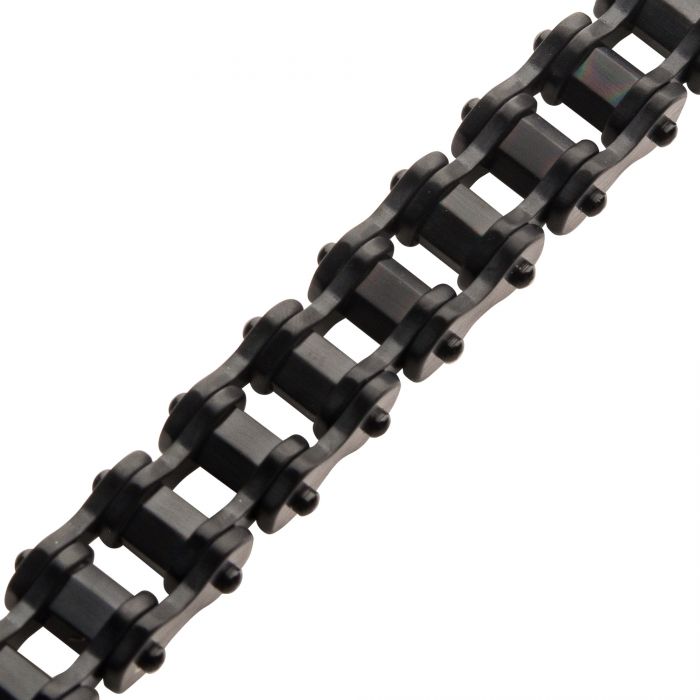 Black Plated Bike Chain Bracelet | INOX