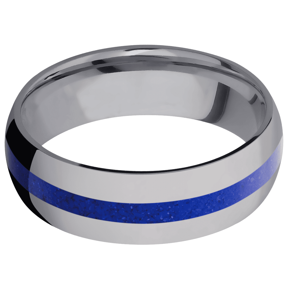 Tantalum with Polish Finish and Lapis Inlay