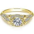 Gabriel "Abel" Round Halo Vintage Diamond Engagement Ring