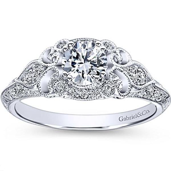 Gabriel "Abel" Round Halo Vintage Diamond Engagement Ring