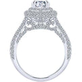 Gabriel Amavida "Lolita" Oval Double Halo Prong Set Diamond Engagement Ring