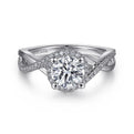 Gabriel & Co. "Courtney" Twist Diamond Halo Engagement Ring