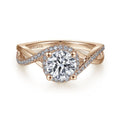 Gabriel & Co. "Courtney" Twist Diamond Halo Engagement Ring