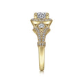 Gabriel & Co. "Delilah" Vintage Style Diamond Halo Engagement Ring