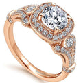 Gabriel & Co. "Delilah" Vintage Style Diamond Halo Engagement Ring