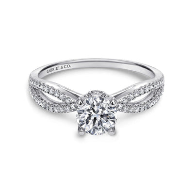 Gabriel & Co. "Elyse" Split Shank Diamond Engagement Ring