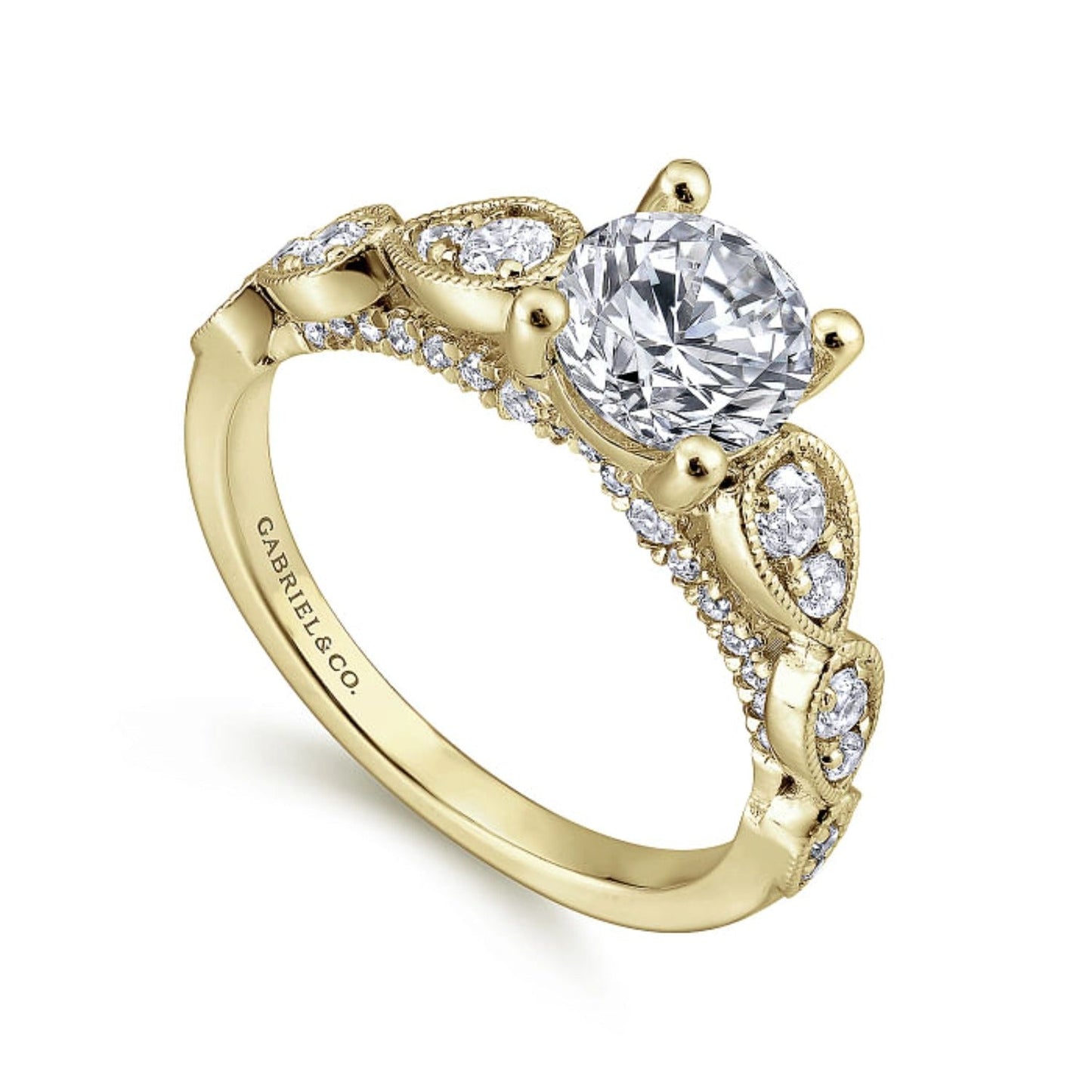 Gabriel & Co. "Garland" Vintage Style Diamond Engagement Ring