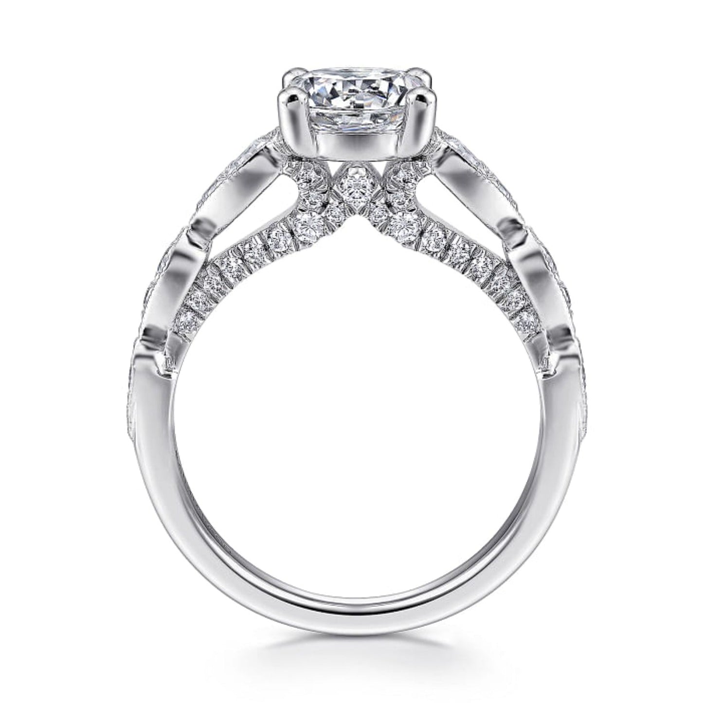 Gabriel & Co. "Garland" Vintage Style Diamond Engagement Ring