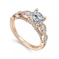 Gabriel & Co. "Garland" Vintage Style Diamond Engagement Ring