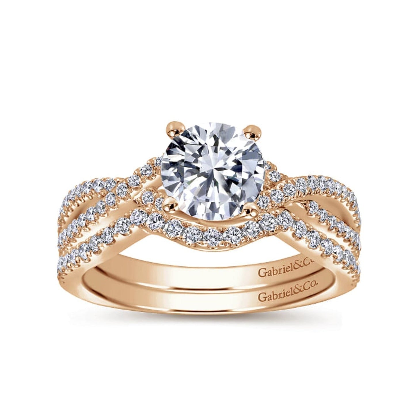 Gabriel & Co. "Gina" Twist Diamond Engagement Ring