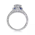 Gabriel & Co. "Girasol" Blue Sapphire Diamond Engagement Ring